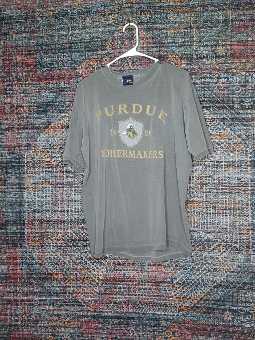 Vtg Y2K Pro Player mens gray Purdue University crew tee shirt XL